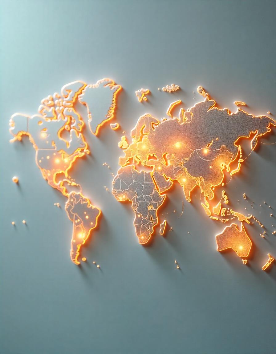 Weltkarte mit internationalen Versandrouten